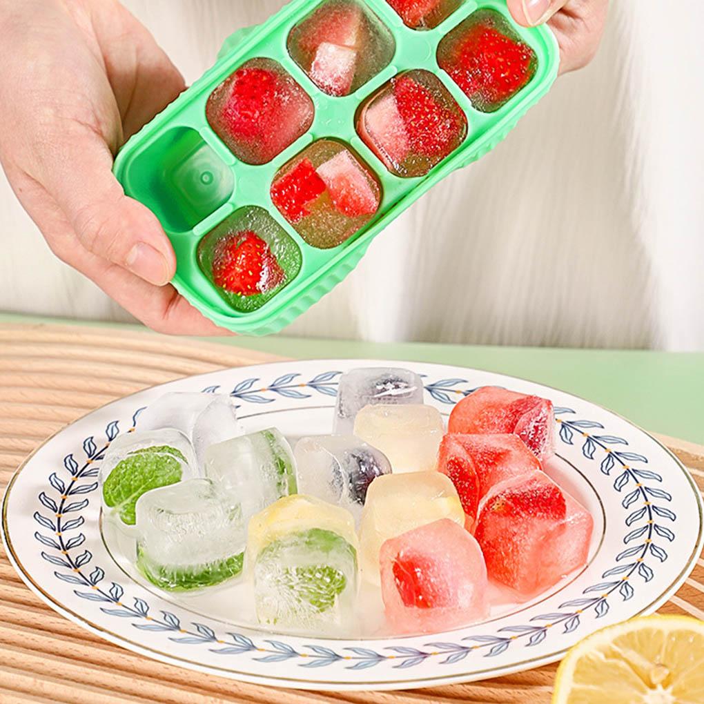 Tragbare Wiederverwendbare Silikon Eiswürfelform Bar Club Flexibel Staubdicht Weineiswürfelform mit Deckel Gadget Zubehör