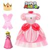 Kjole Ferskenprinsesse Barn Cosplay Kostyme Antrekk Halloween Jul Rollelek