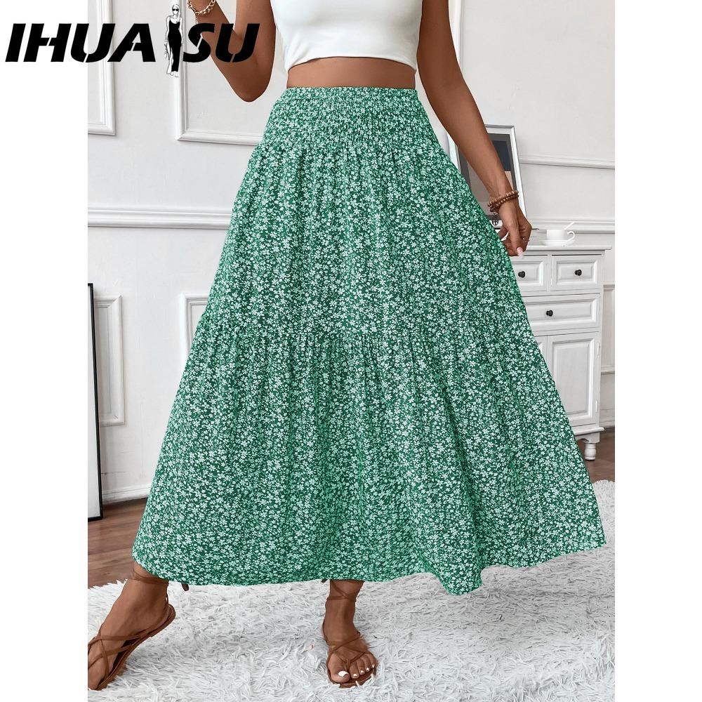 IHUASU Dámská módní ležérní letní jarní sukně