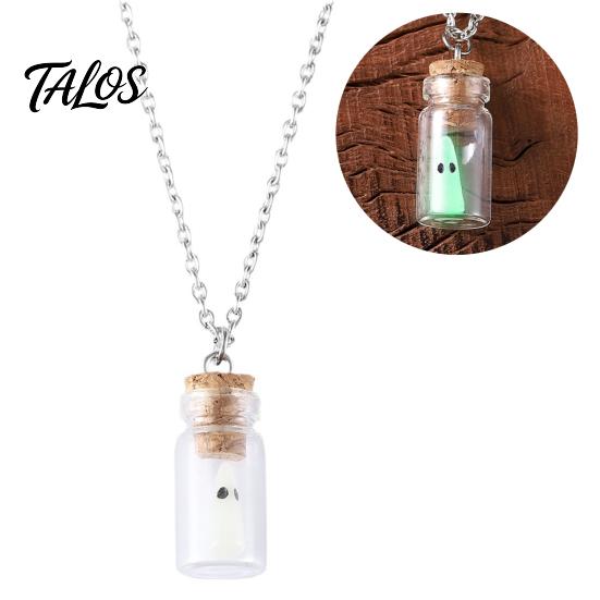 Kreatives Geschenk für sie Leuchtgeister Halskette, Leuchtet im Dunkeln in Flaschenanhänger, Niedliche Hexen Ästhetik Halskette Ohrringe, Gothic Halloween