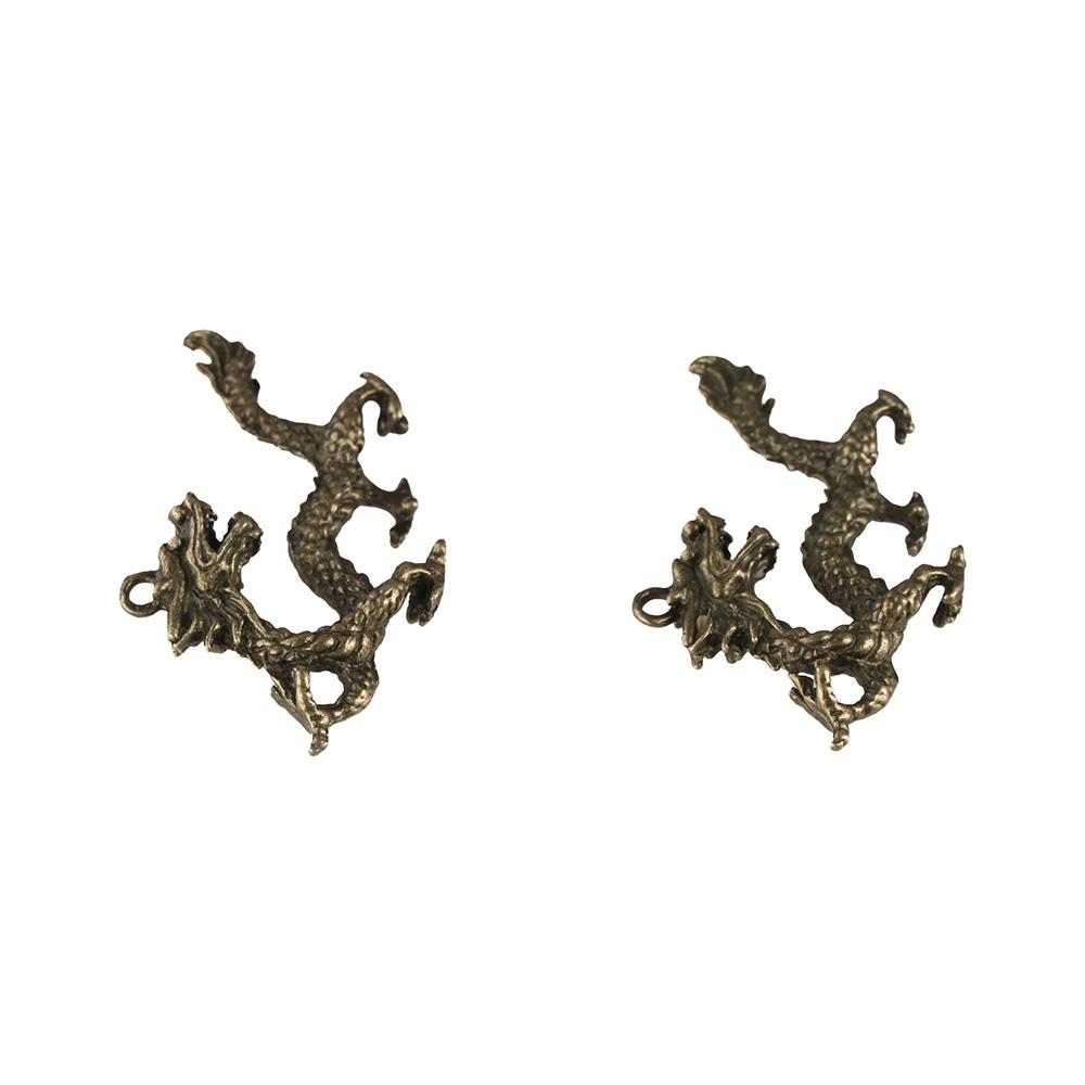 Antique Zodiac Dragon Statue Solid Mythical Animal Ornaments Dragon Keychain Pendant Office