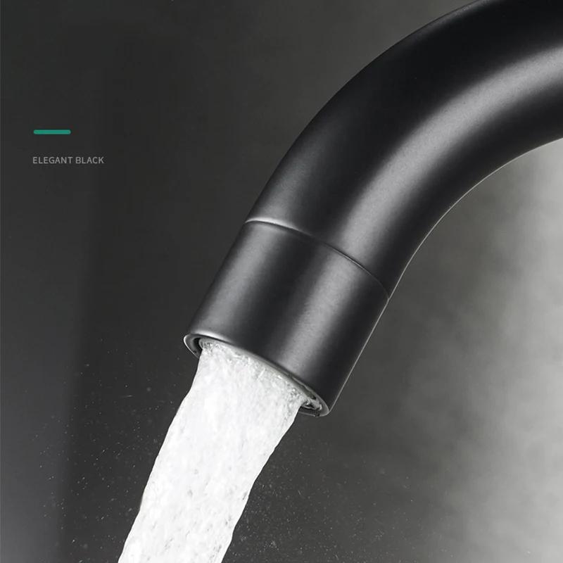Bathroom Basin Faucet 304 Stainless Steel Hot Cold Wash Mixer Crane Tap 360 Rotation Sink Faucets Single Lever Tap for Bathroom