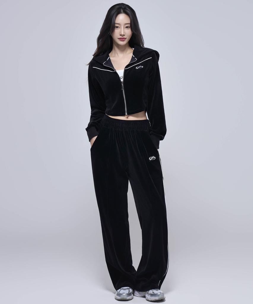 Pijikeolgameoncheu P5055 Women'S Velour Pants [Black]