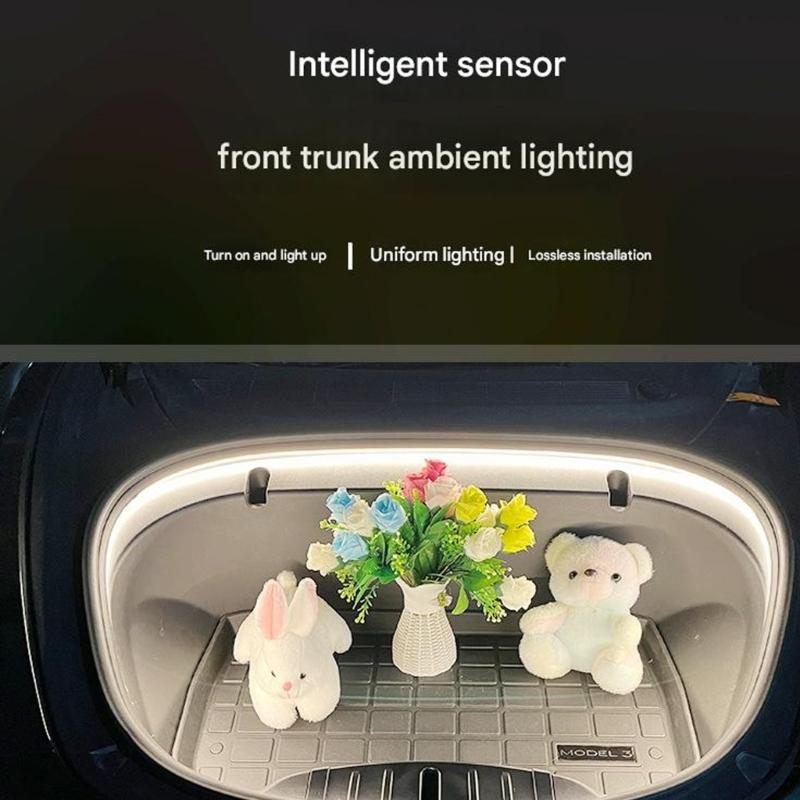 Quick Install Car Frunk Decorative Atmosphere Light Feature Bright LED Illumination For 3 Y Low Power Consumption