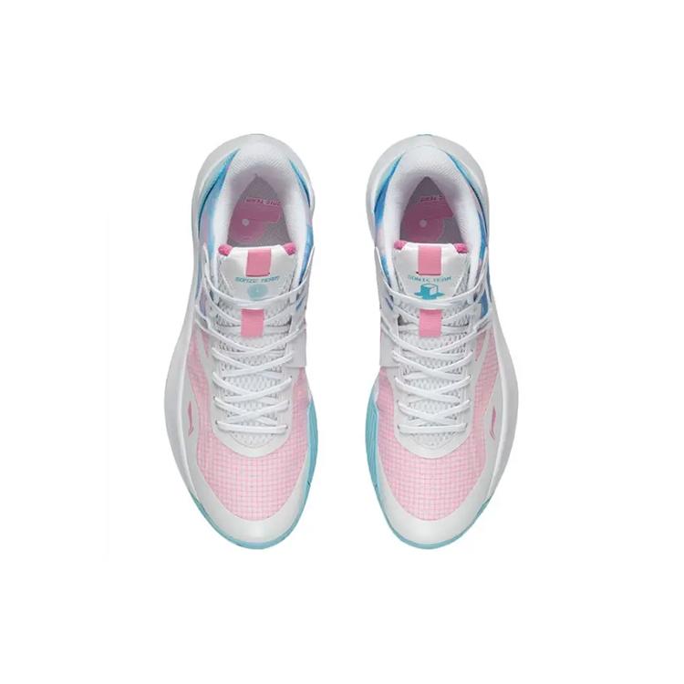 Li Ning Sonic 9 Team Cotton Candy Textile, Synthetic Leather Cushioning Breathable Rebound Low Top Basketball Shoes ABPS023-1
