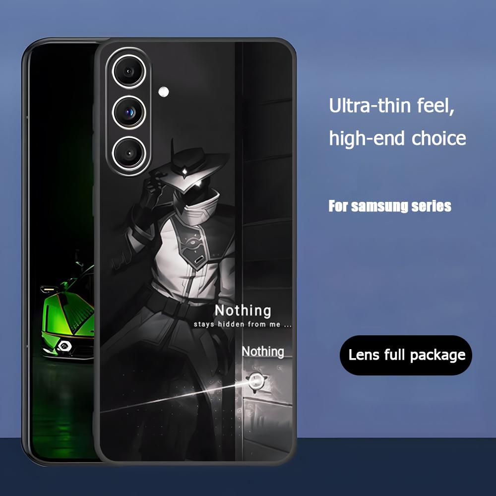 

Hot Cypher valorant Game Phone Case For Samsung Galaxy S25 S24 S23 S22 S21 S20 Plus Ultra Note20 Soft Black Samsung S21