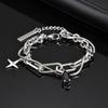 Vnox Men Stainless Steel Snake Chain Bracelet with Cross Charm Adjustable Jewelry Gift for Him