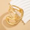 Luxury Geometric Twisted Open Bangles Exaggerated Heavy Cuff Bracelet  Party Jewelry