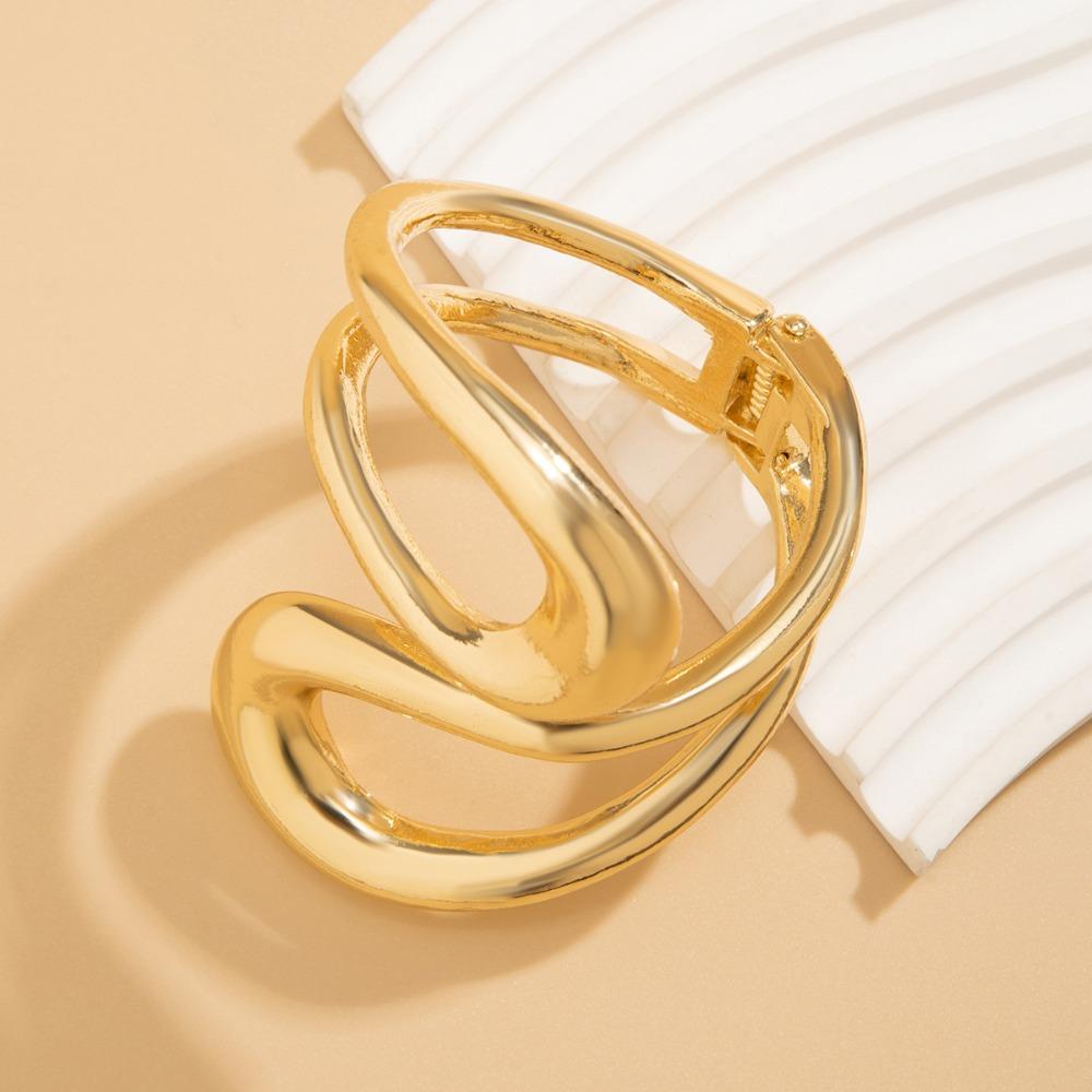 Luxury Geometric Twisted Open Bangles Exaggerated Heavy Cuff Bracelet  Party Jewelry