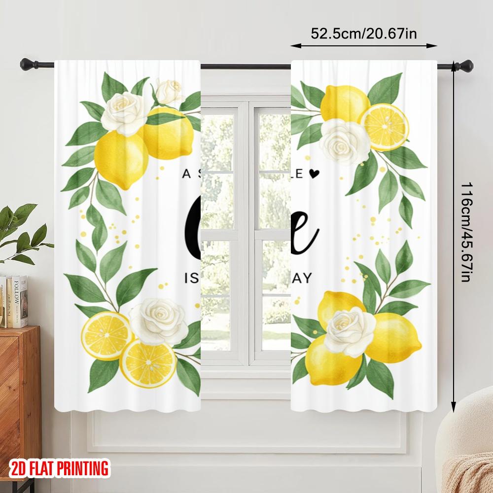 2 Stück 2D Flachdruck Fensterbehandlung Vorhänge Kleiner Zitrone Baby Polyester Ohne Strom Saisonal Party & Feiertag