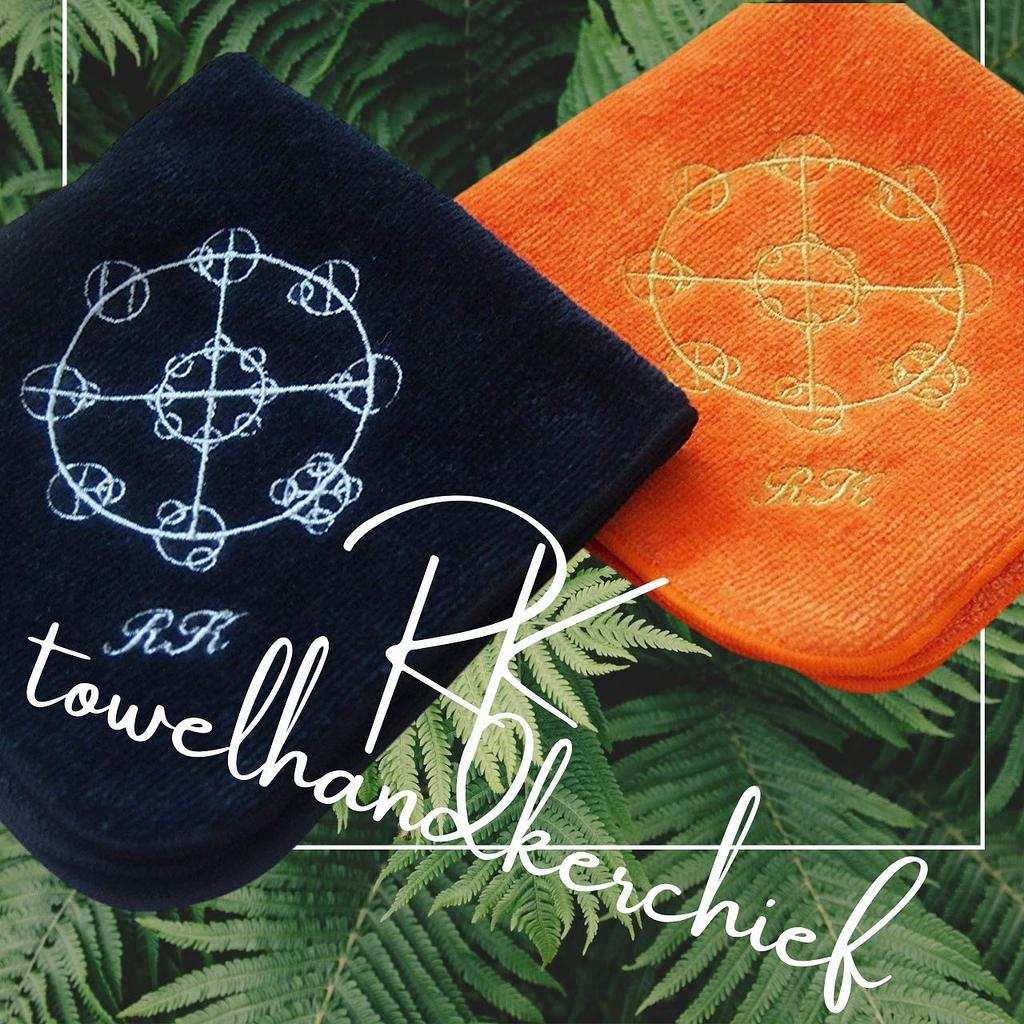 Lucky RK Towel Handkerchief RK Sticker 3 Sets Item (orange & Black) + (5 Pieces)