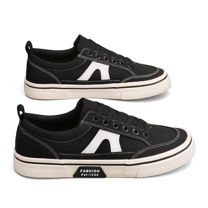 

Обувь мужская парусиновая в стиле Харадзюку, повседневная обувь на толстой подошве, вулканизированная обувь, противоскользящая, дышащая, студенческая тренировочная обувь 39 чёрный