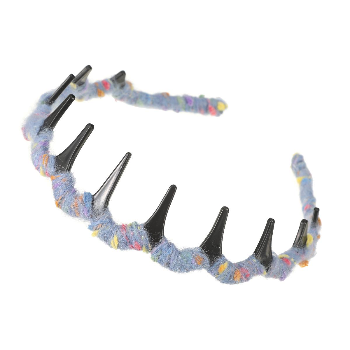 

AWAYTR Красочные плюшевые зубчатые волнистые повязки на голову Модные пластиковые широкие повязки для волос Аксессуары для волос для женщин Фестивальные головные уборы