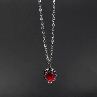 Collier pendentif rose vintage de marque, unique et à la mode