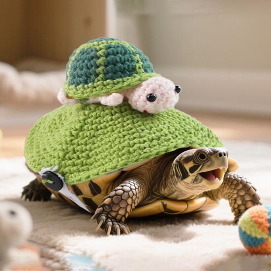 Turtle Sweater Knitted Pet Turtle Outfit Warm Winter Pet Costume with Elastic Strap for Pet Tortoise Turtle Cosplay Party Costume Photo Shoot