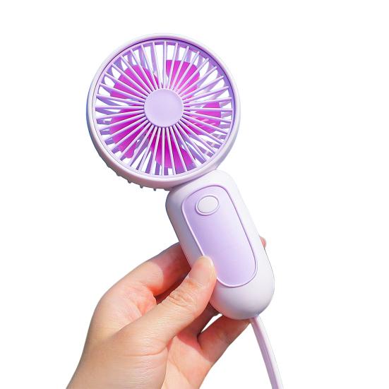 

Handheld Desktop Fan with Lanyard Dual-Use Portable Cooling Fan for Students Commuting Traveling Type-C Fast Charging Low Noise Summer Gadget J