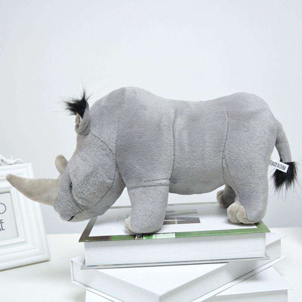 Soft Pillow Rhinoceros Plush Toy Wild Animals Stuffed Rhinoceros Doll  Kids Children