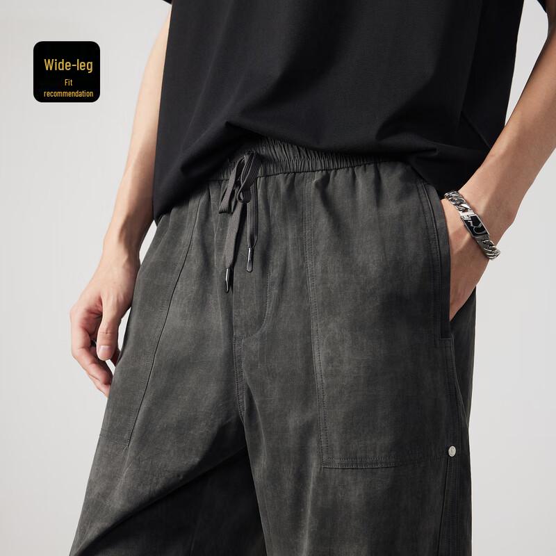 

Cabbeen Men s Retro Washed Workwear Patchwork Casual Pants 2XL