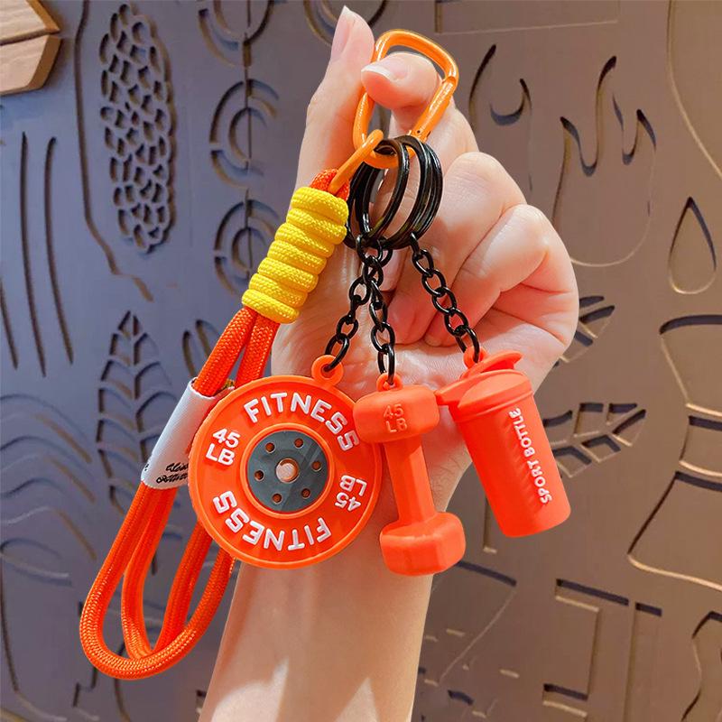 

Creative Dumbbell Keychain: Gym Training Water Bottle & Backpack Pendant Gift.