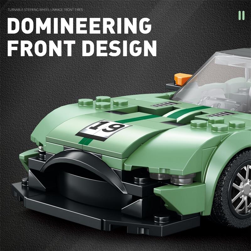 316PCS Green Sports Car Building Blocks 1:24 Scale Car Model Assemble Bricks Toy Creative Decoration Children Holiday Gifts
