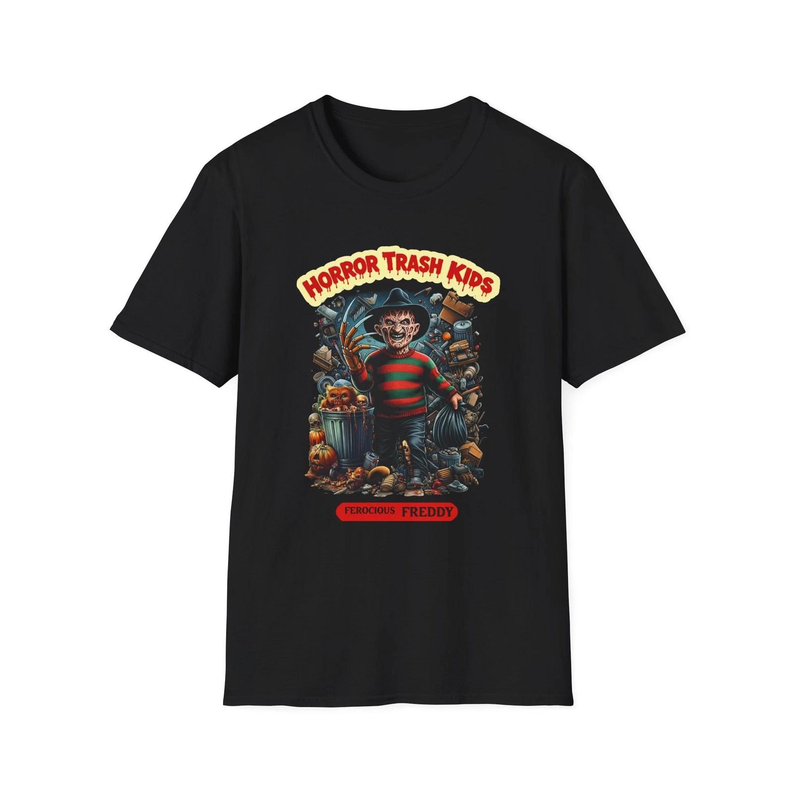 Horror Trash Kids Freddy Krueger  Graphic Tee | Scary Movie Character Shirt XL