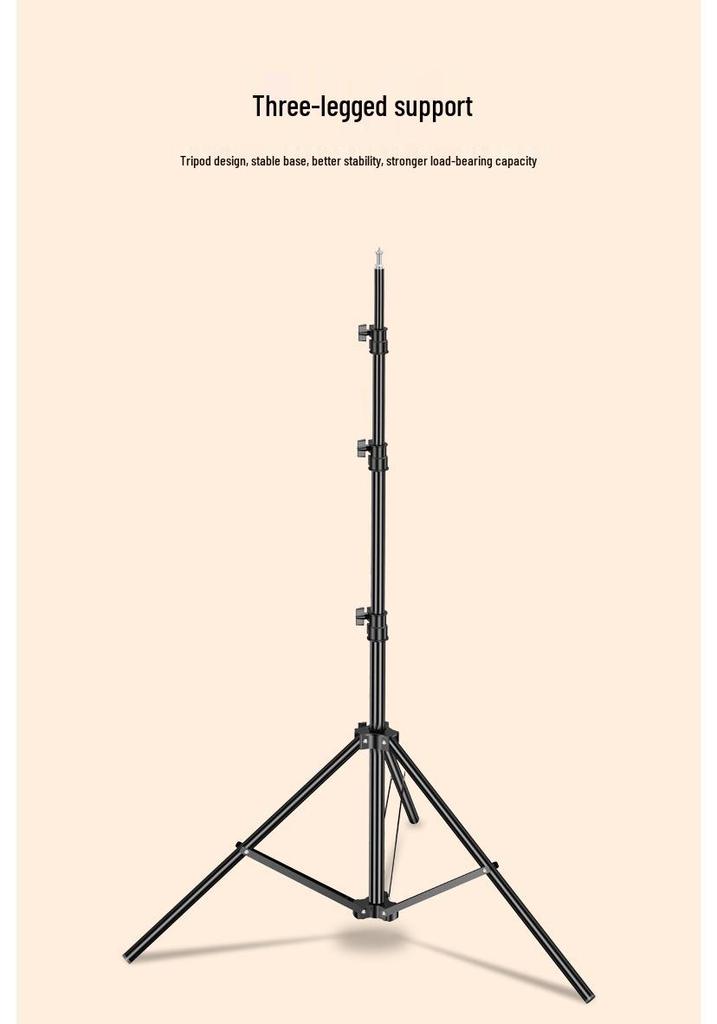 2.5m Portable Photography Tripod Stand with Reinforced Spring for Flash & Live Streaming