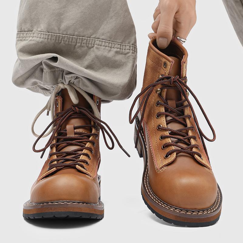 Luxury high top leather shoes Retro and designer styles Outdoor Street High quality autumn and winter boots New Hot