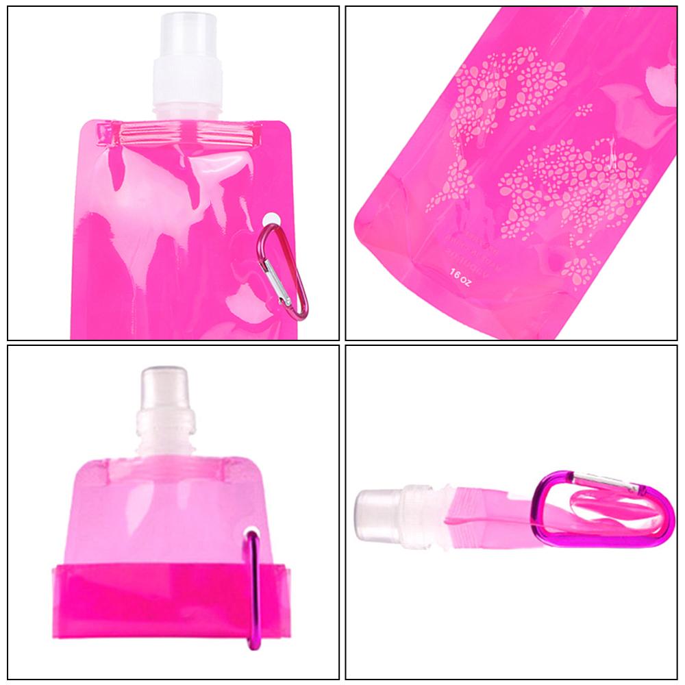 500ml Portable Folding Water Pouch Plastic Outdoor Use Athletic Water Bottle Drink Pouch Camping Picnic Water Pouch