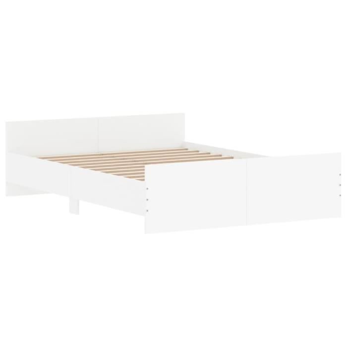 VidaXL Bed Frame with Headboard-Footboard White 135x190 Cm 3203789