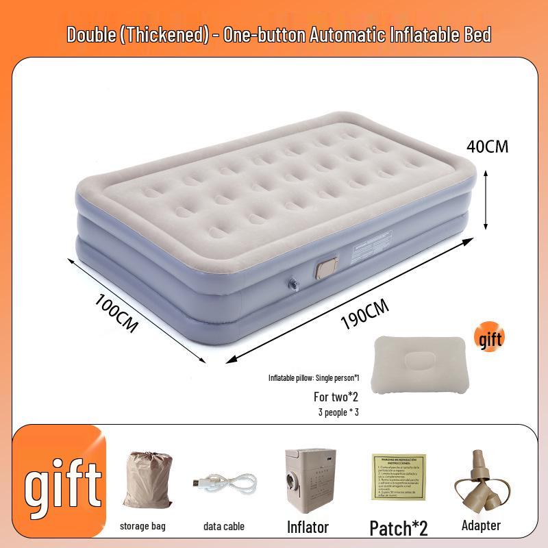 Portable Double Camping Mattress with Built-in Pump
