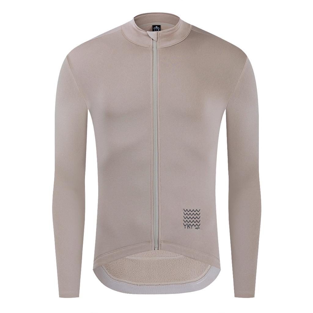 Ykywbike Winter Cycling Jersey Men's Thermal Fleece Bicycle Clothing MTB Long Sleeve Warm Tops Road Bike Jacket