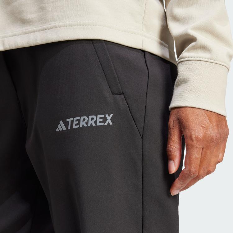 Adidas Xploric Brushed Softshell Letter Print Water-Resistant Sports Zipper Casual Pants Women pants Black JP2093