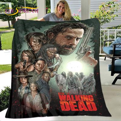 The Walking Dead Horror miękki pluszowy koc, flanelowy koc rzut koc do salonu sypialnia kanapa z funkcją spania narzuta na piknik Bettdecke