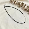 Natural freshwater pearl black spinel necklace women's s911 sterling silver sweet cool wind collarbone chain accessories light luxury high sense