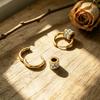 Trendy Waterproof Stainless Steel Classic 14k 18k PVD Gold Plated Jewelry Women Zircon Fashion Designer Earrings for Women