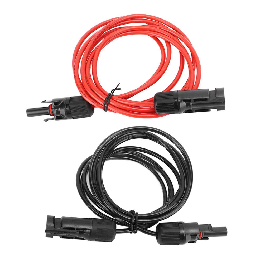 Cablu prelungitor panou solar 2m 6.6ft 12AWG cu conectori mamă și mascul, roșu și negru, 2.5mm2