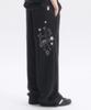M Blur Angel And Ribbon Embroidered Pintuck 2-Way Wide Training Sweatpants Ap1002 (Black)