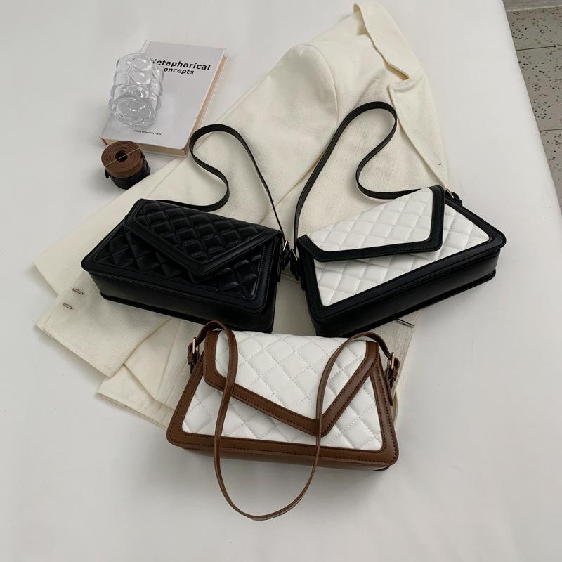 Bags Women's new trendy armpit bags Casual bags Shoulder bags Stylish and simple contrasting color small square bags