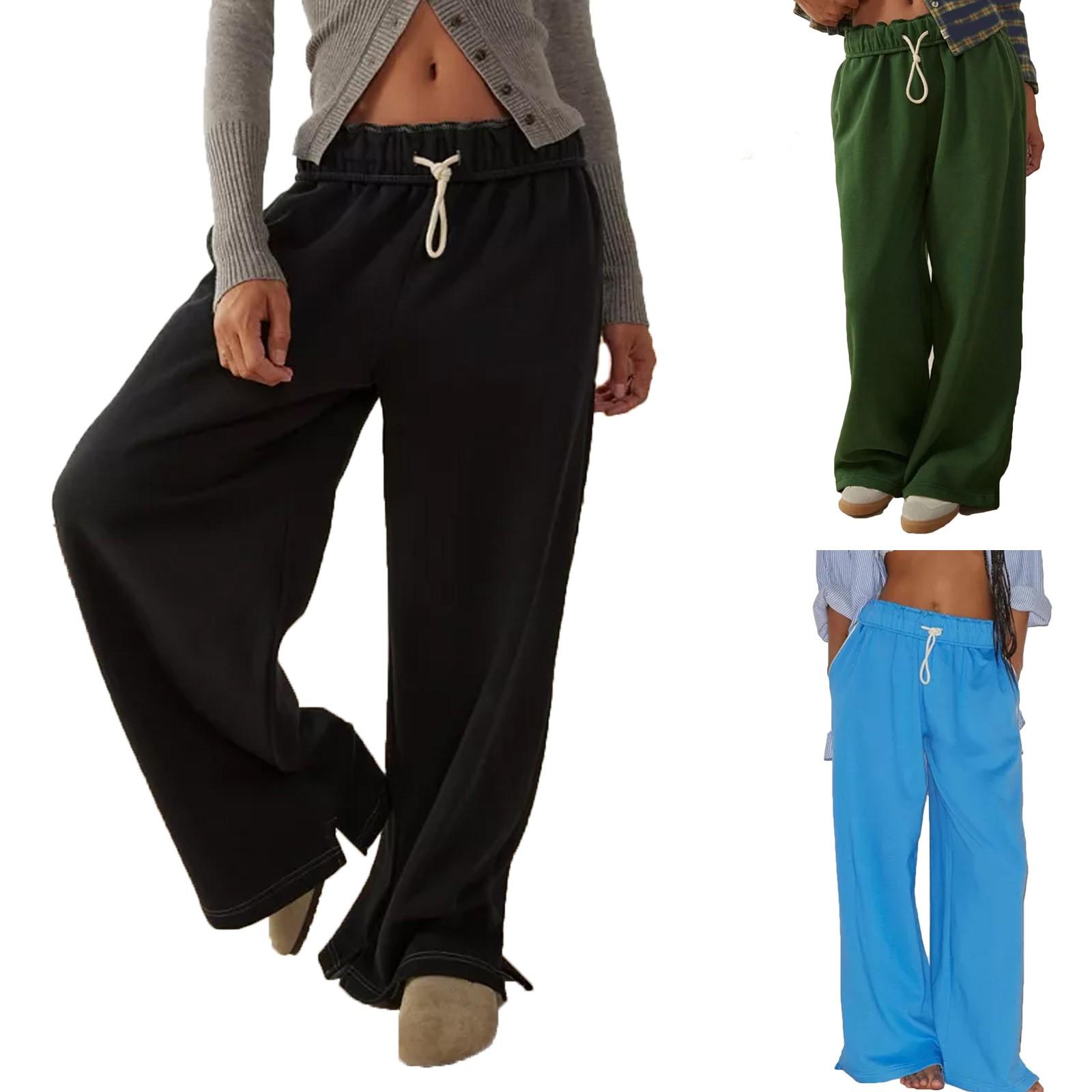 

Женские широкие спортивные штаны с завязками на талии, мешковатые спортивные штаны, повседневные брюки с высокой талией, брюки-джоггеры