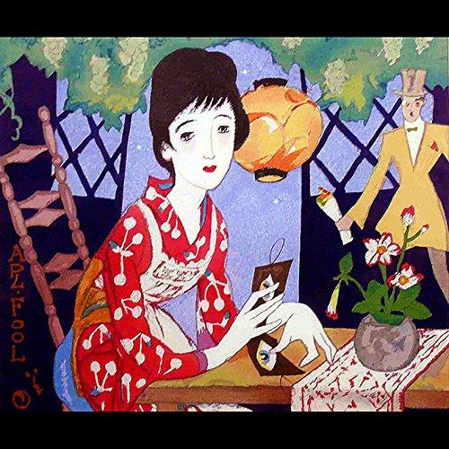 Takehisa Yumeji's "Yumeji Style Beauty Paintings" Wooden Framed Photo Tile (Japanese Masterpiece Series)