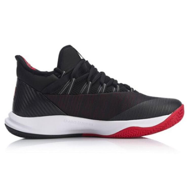 Li Ning Speed 5 Slip Resistant Lightweight Abrasion Resistant Low Top Basketball Shoes Men's Black Red ABAN051-6