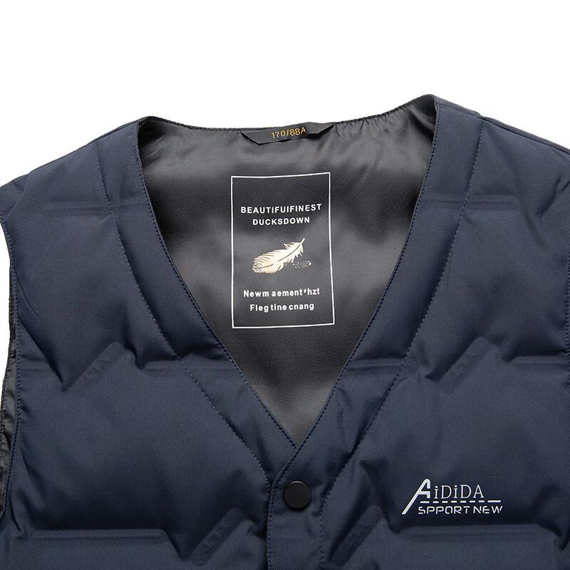 ROMON Pánská lehká péřová vesta s výstřihem do V