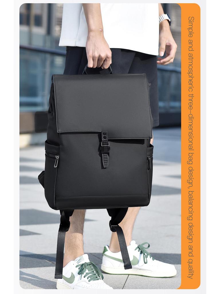 Men’s High-End Fashion Solid Color Casual Backpack