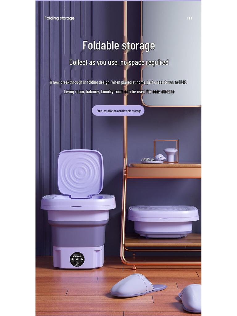 Compact Stackable Mini Washing Machine for Underwear & Socks - Portable and Ideal for Dormitory & Home Use.