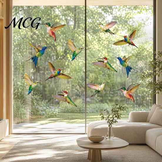 Easy Install Window Sticker Bird Stickers, Anti-Collision Strike Prevention Decal, Static Cling Glass Anti-bird Hit Decal Film for Windows Doors,