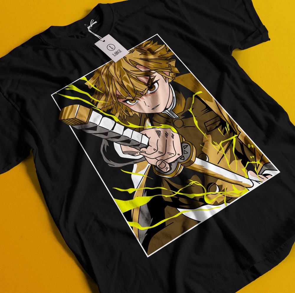 

Demon Slayer Shirt Zenitsu Tshirt Tanjiro T-Shirt Muzan Doma Tee Inosuke Nezuko 3XL