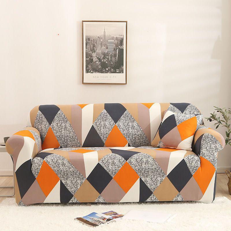 Stretch-Sofabezug mit Blumendruck, elastischer Möbelschutz, Schonbezüge, Couchbezug, 1/2/3/4-Sitzer-Sofabezug für Wohnzimmer