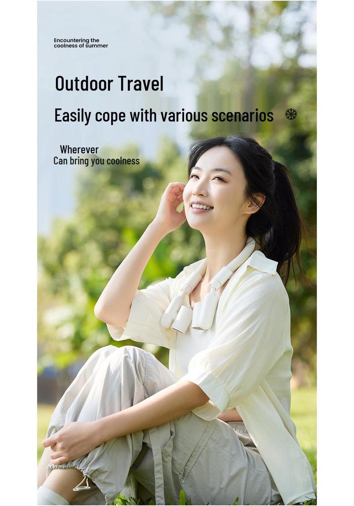 25-Year Ice Cooling Neck Fan: High-Speed, Strong Wind, Hands-Free for Outdoor Sports