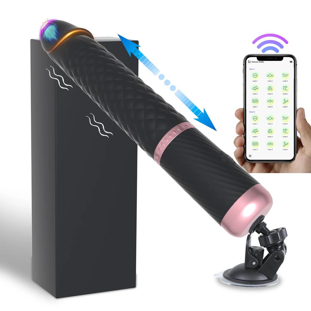 Wireless Telescopic Dildos Vibrators Female Suction Cup Vagin Massager App Bluetooth Plug Anal Stimulator Masturbator Sex Adult