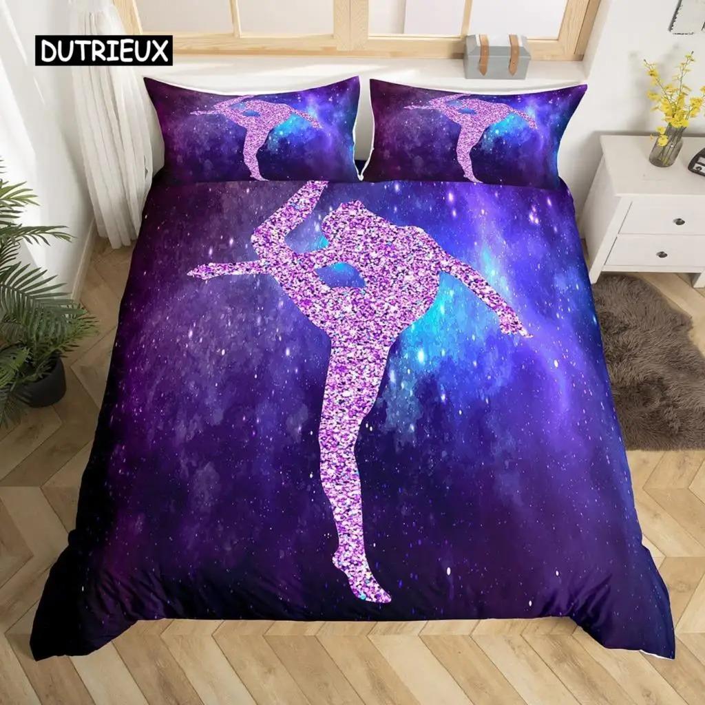 Ballett Bettwäsche Set Liebe Gymnastik Bettwäsche Set Polyester Tänzer Musikalische Decke Abdeckung